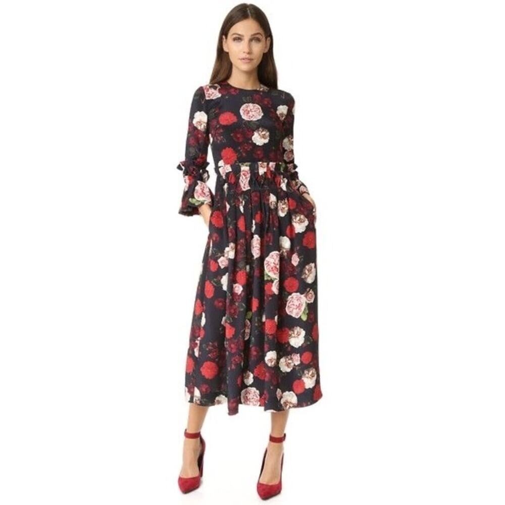 Mother Of Pearl silk‎ Floral Dress